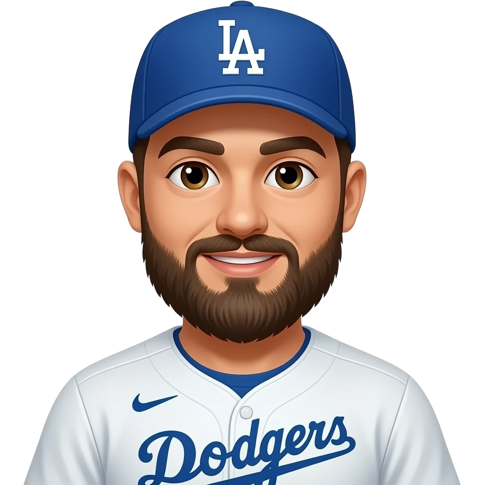 Dodger fan with a beard emoji