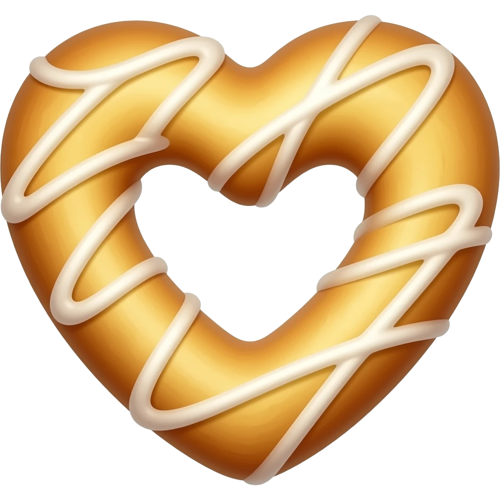 Heart-shaped beignet emoji