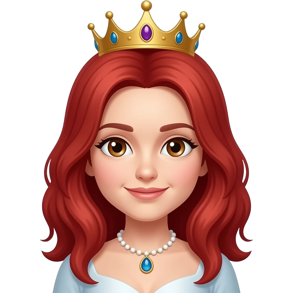 red head queen brown eyes emoji
