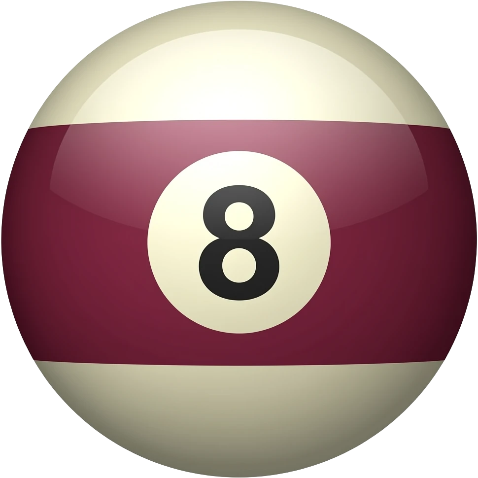 Μια μπορντό μπάλα 8αρα emoji