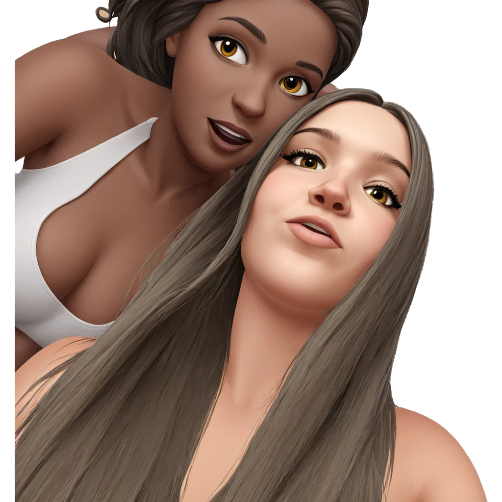 intimate moment with dark beauty emoji