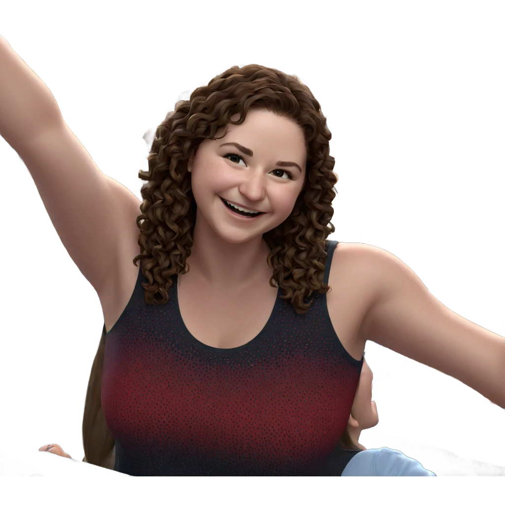 smiling girl in crowd emoji