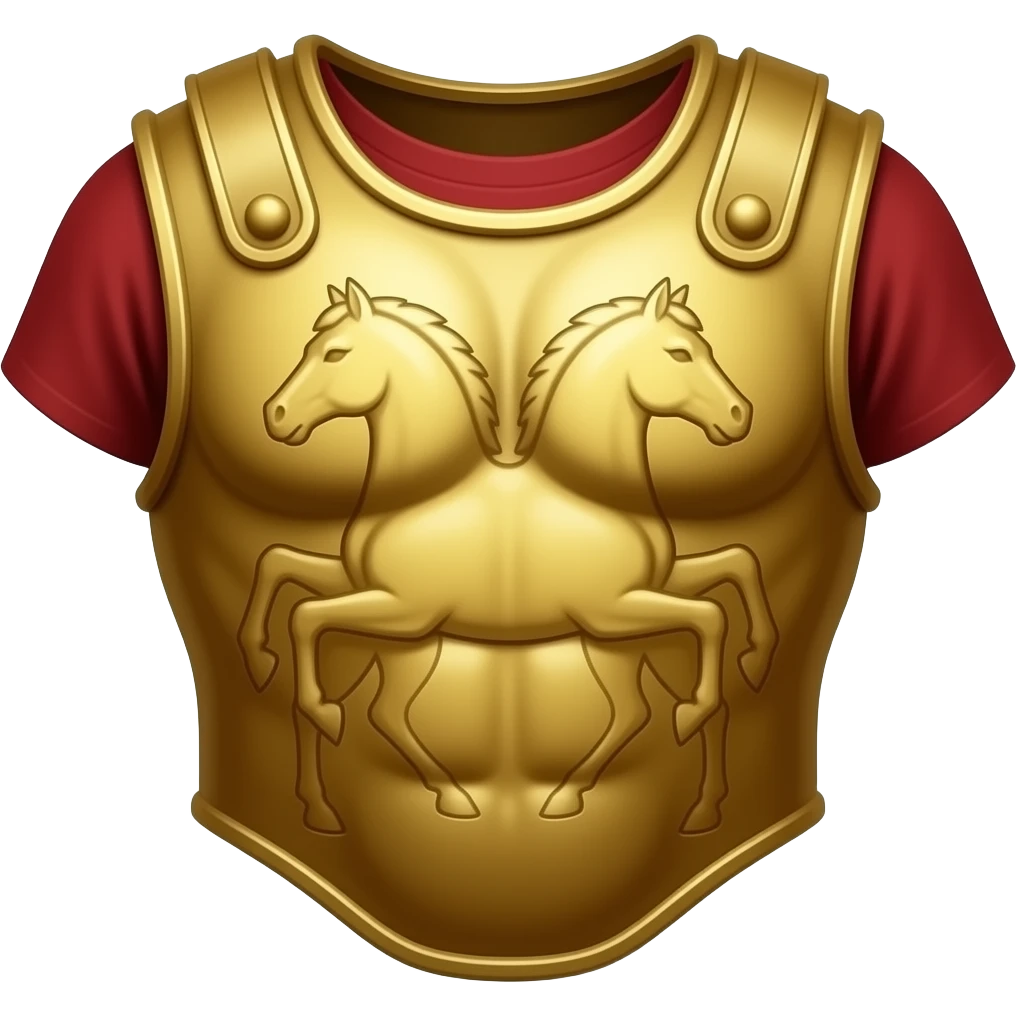 Gladiator body armor roman with two horses on the breastplate emoji