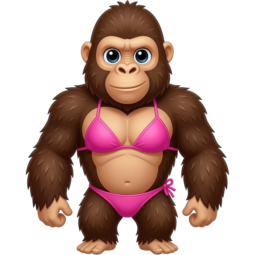 Make gorilla colour to brown make him wear pink bikinithis emoji