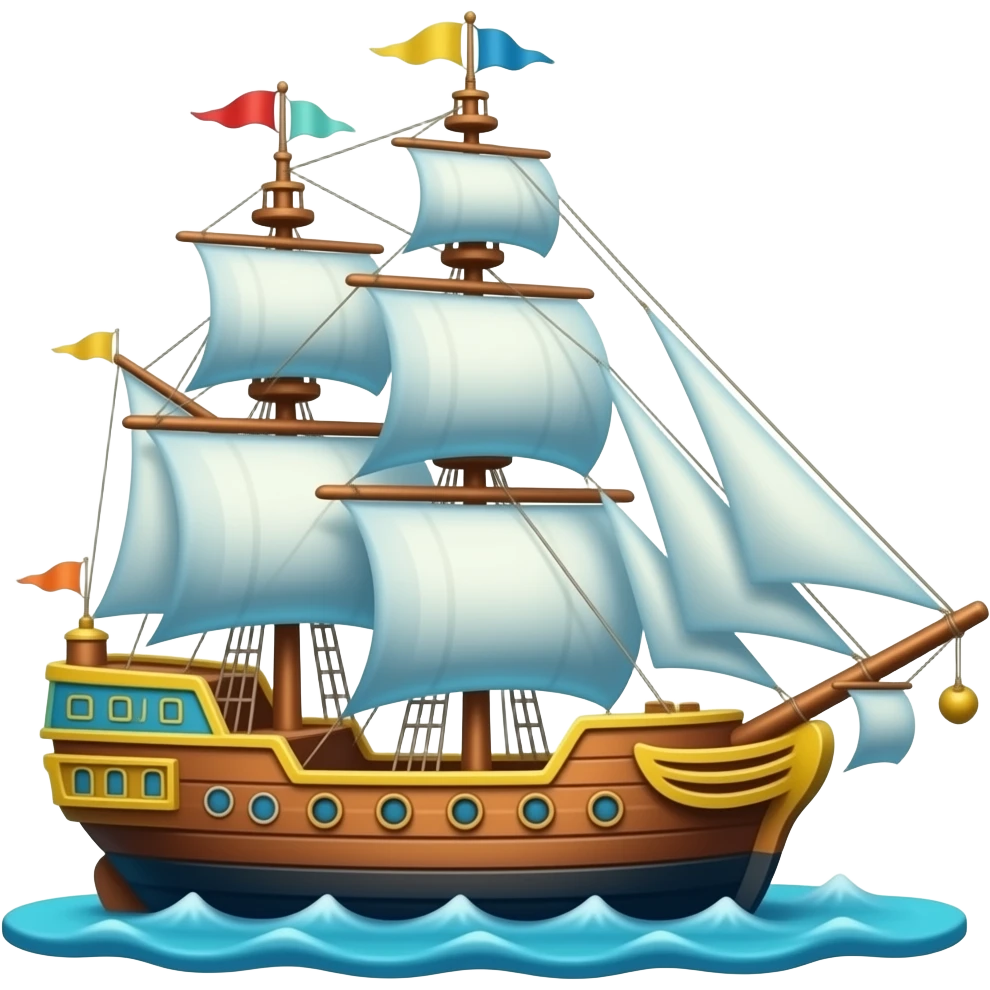 vibrant color ships emoji