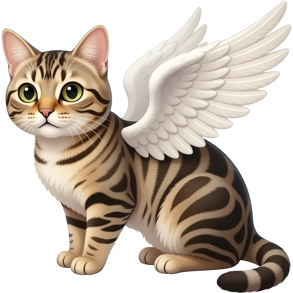 Tabby cat with wings emoji