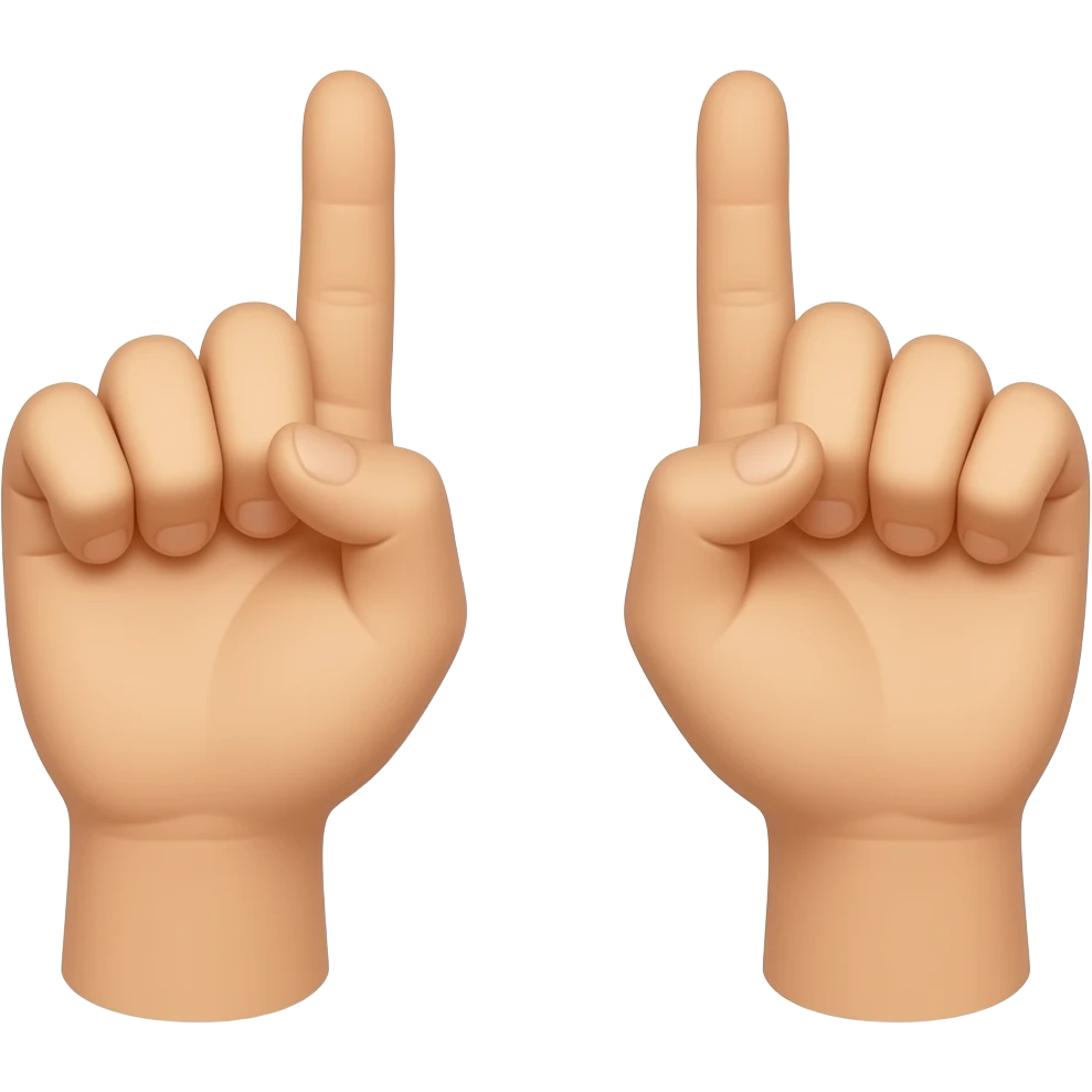 two hands making a w with thumbs and pointer fingers emoji
