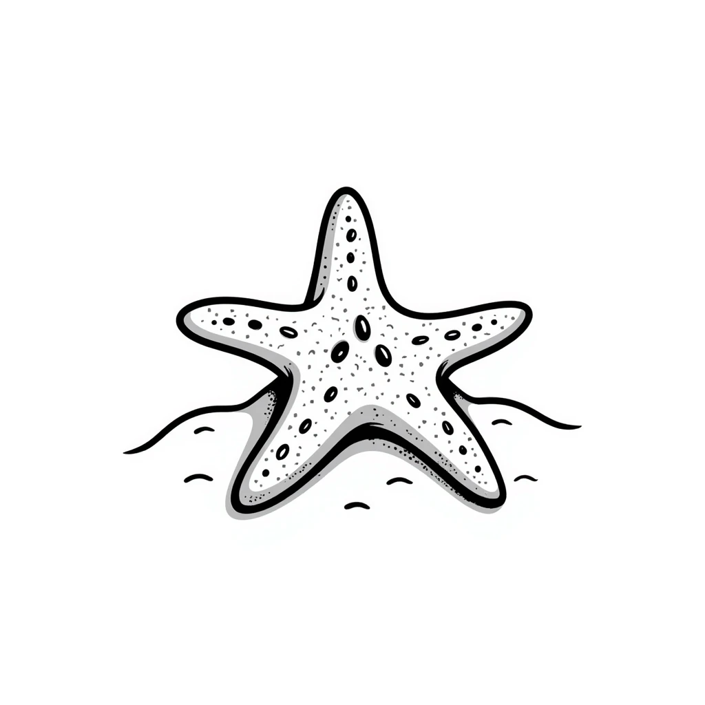 Sea star with five arms on a beach emoji
