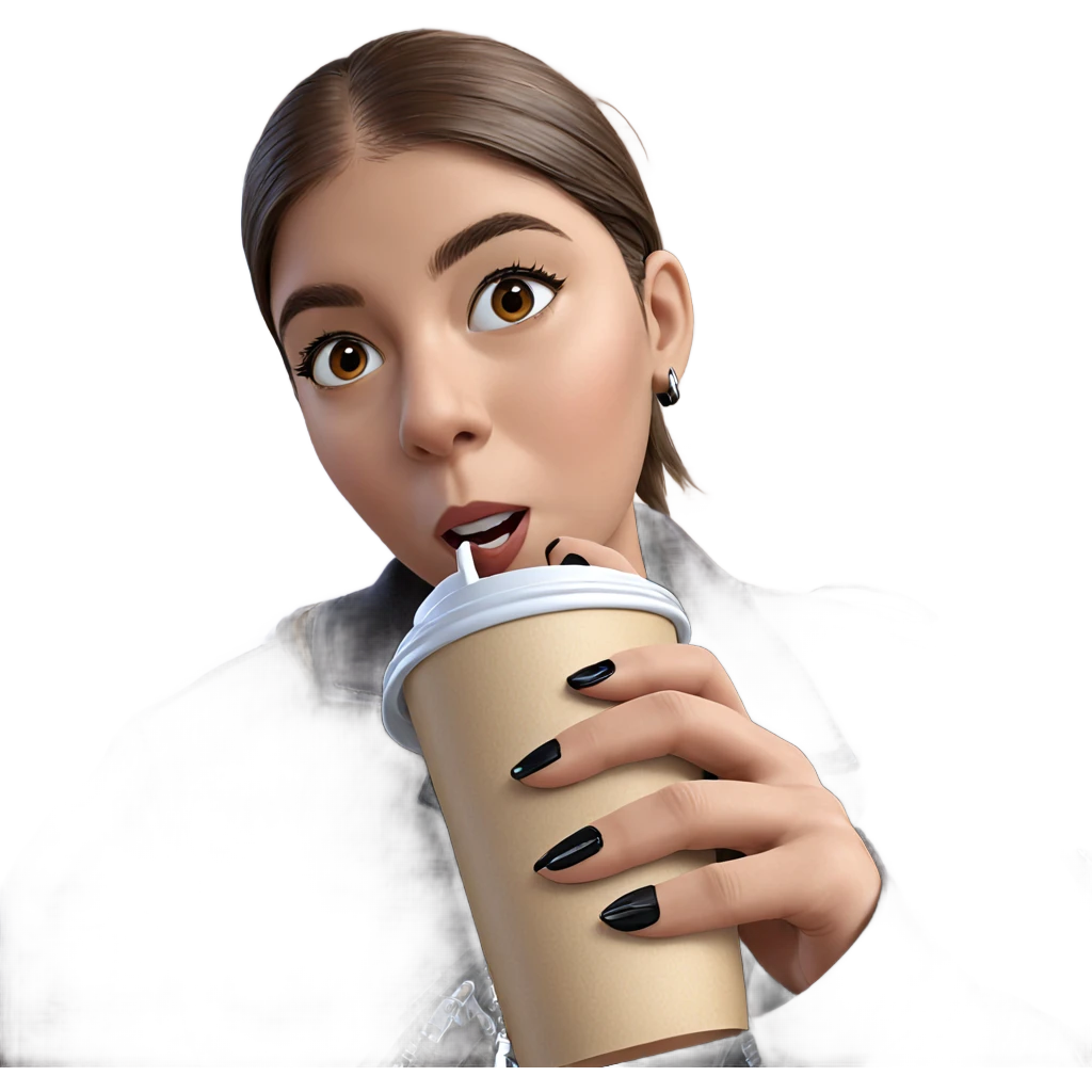 girl with leather jacket cup emoji