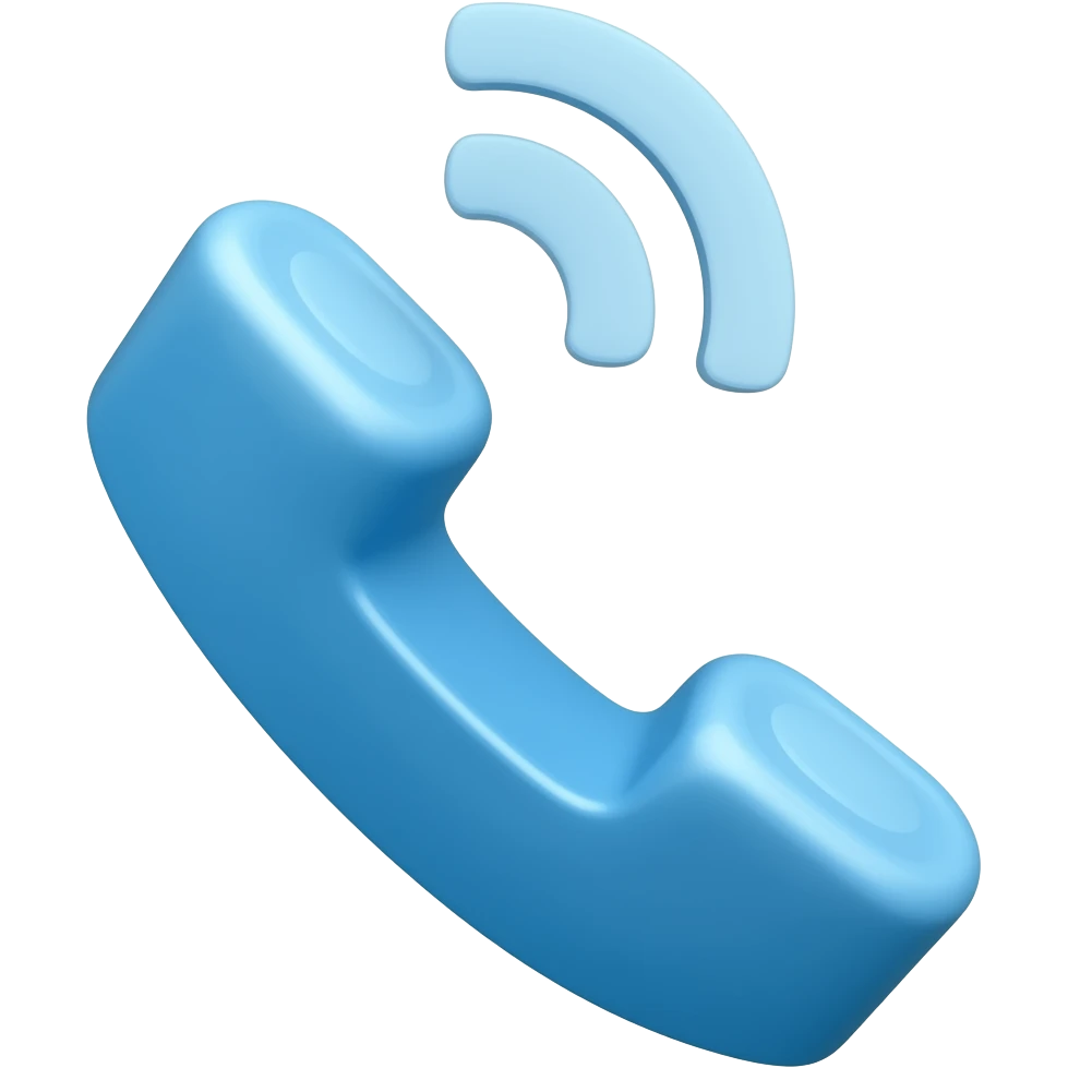 ringing phone in blue without logo, no circle emoji