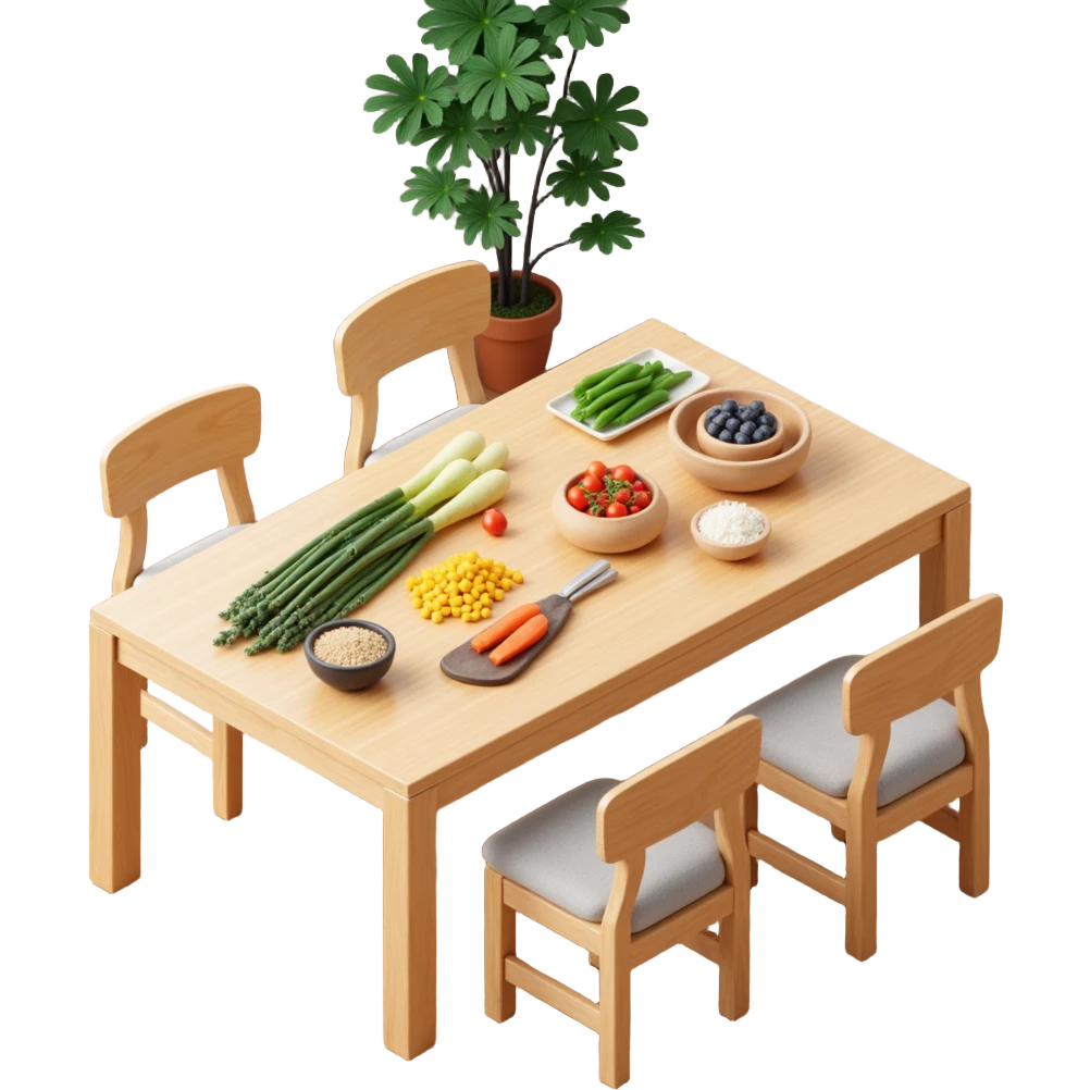 ingridients on the kitchen table emoji
