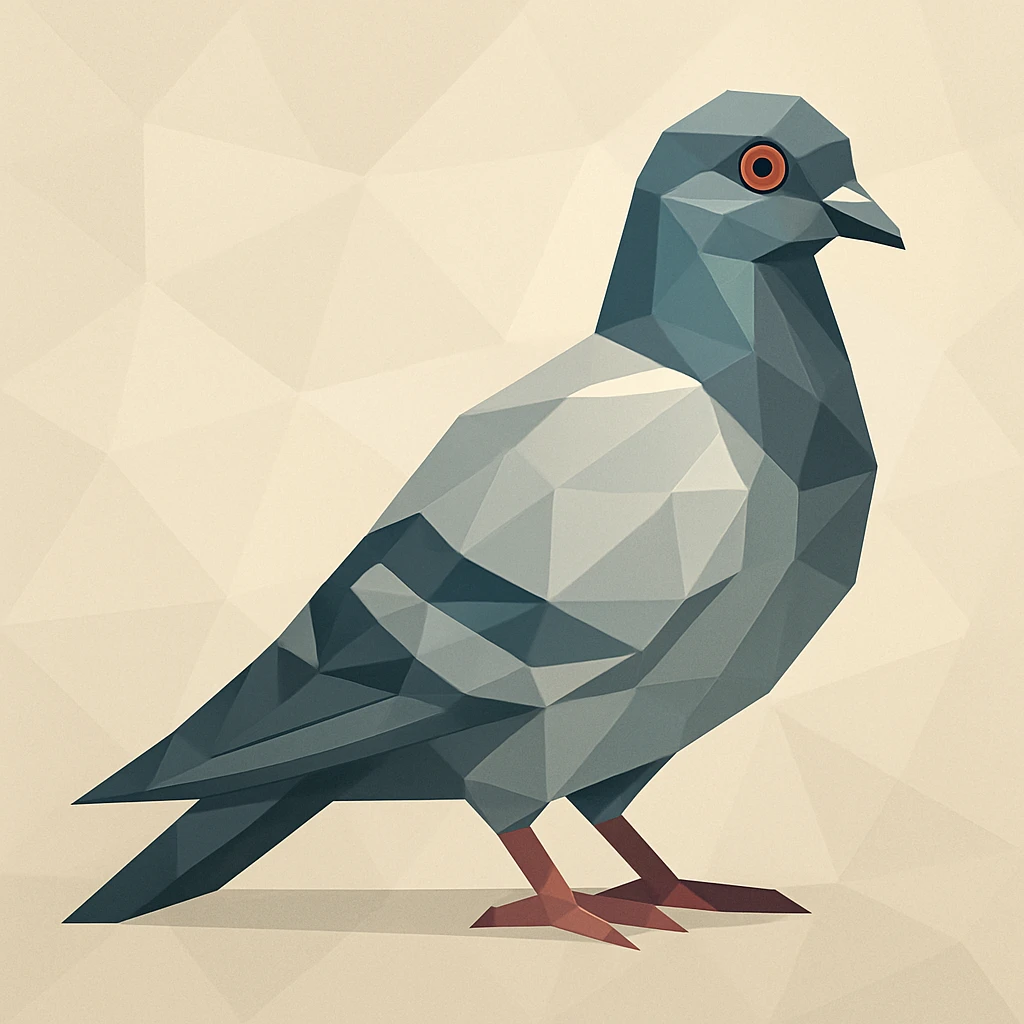 low-poly pigeon emoji