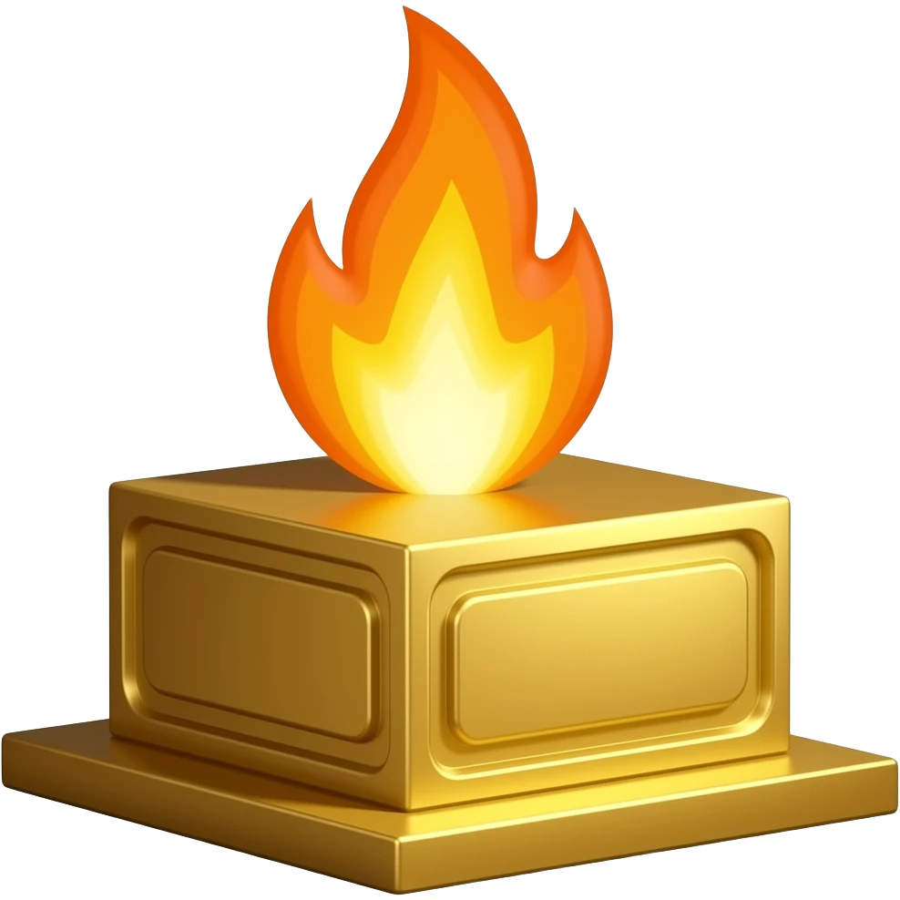 golden pedestal with perch and flame on top emoji