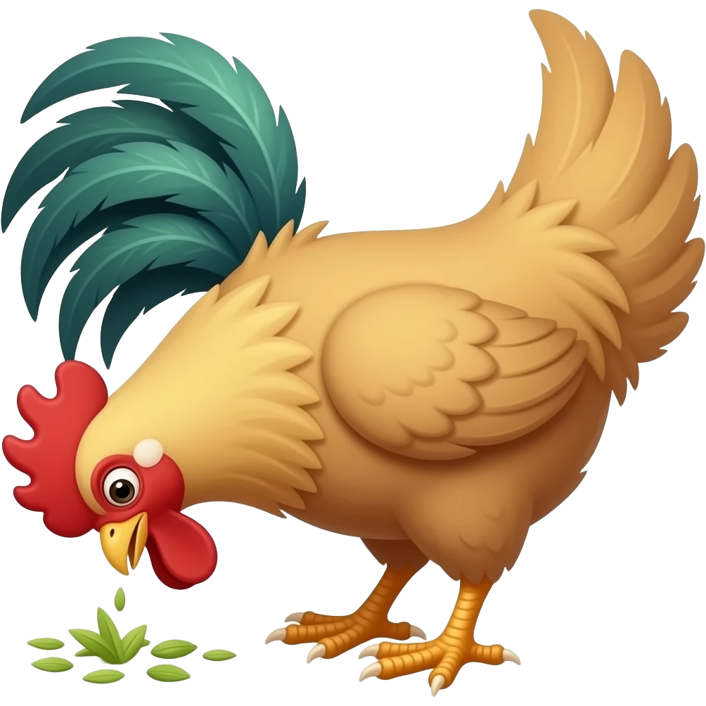 Cartoon rooster pecking emoji