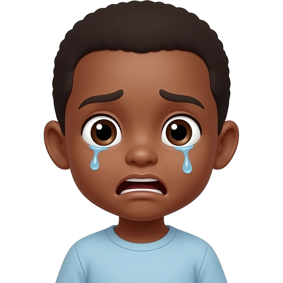 enfant noir qui a très peur emoji