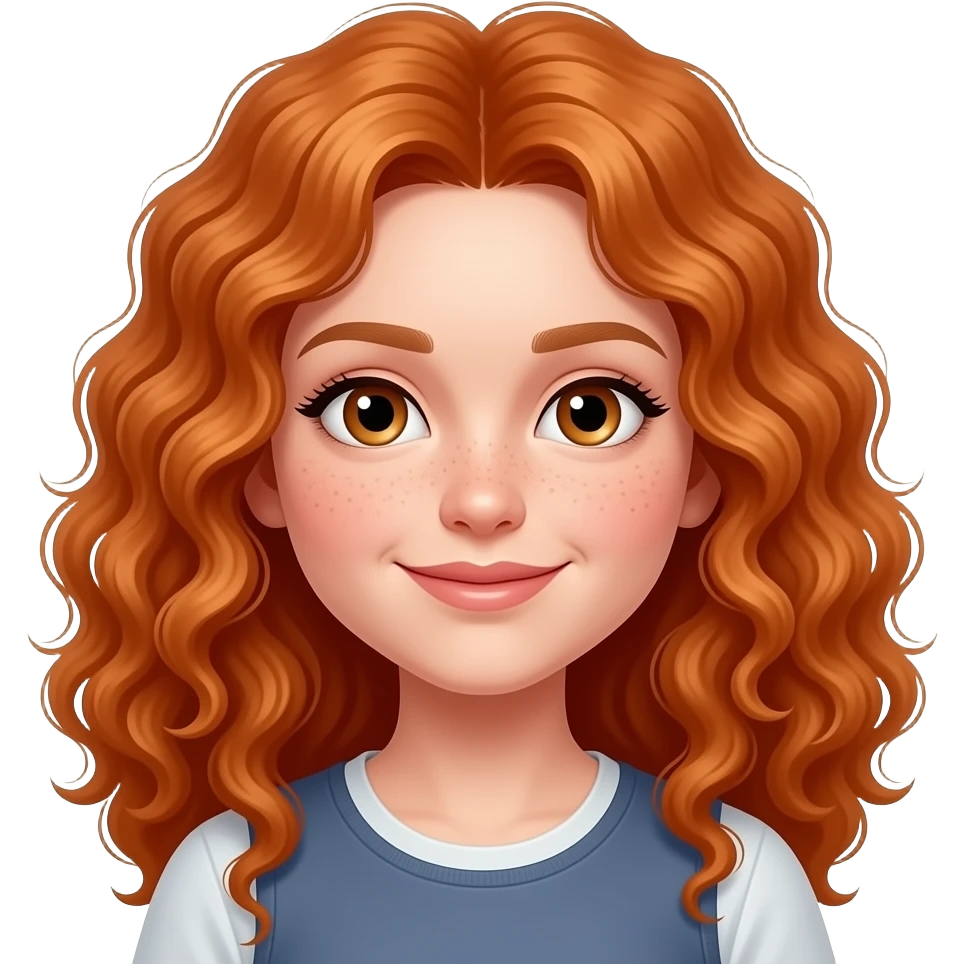 Fille rousse bouclés tâches de rousseur Billard emoji