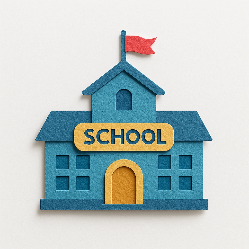 a blue school emoji
