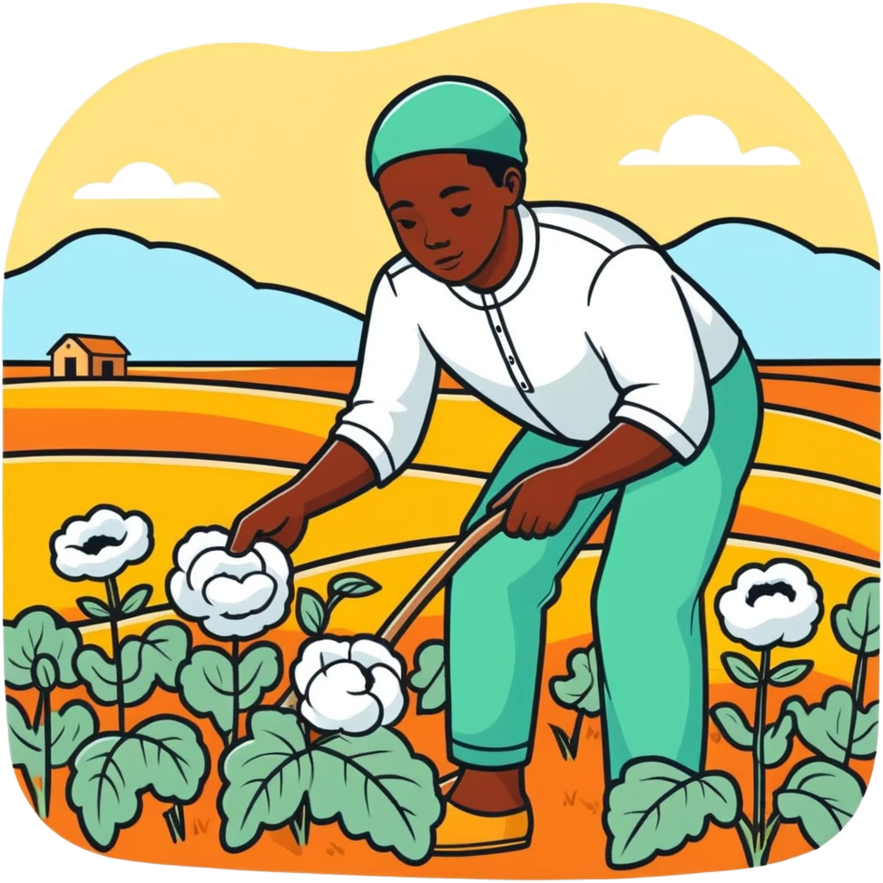 African picking cutton in field emoji