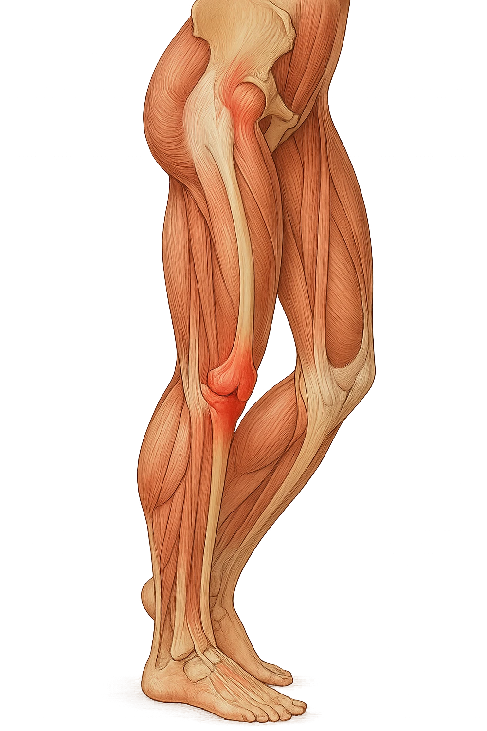 FOTO IDENTICAPRENDI SPUNTO DALLA FOTO E FAMMI A LIVELLO ANATOMICO LA GAMBA IN SOVRACCARICO emoji
