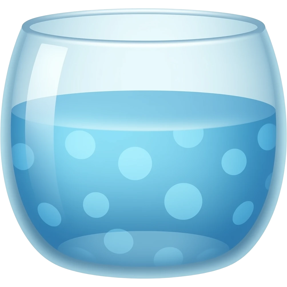 Empty big waterGlas with Big dotts emoji