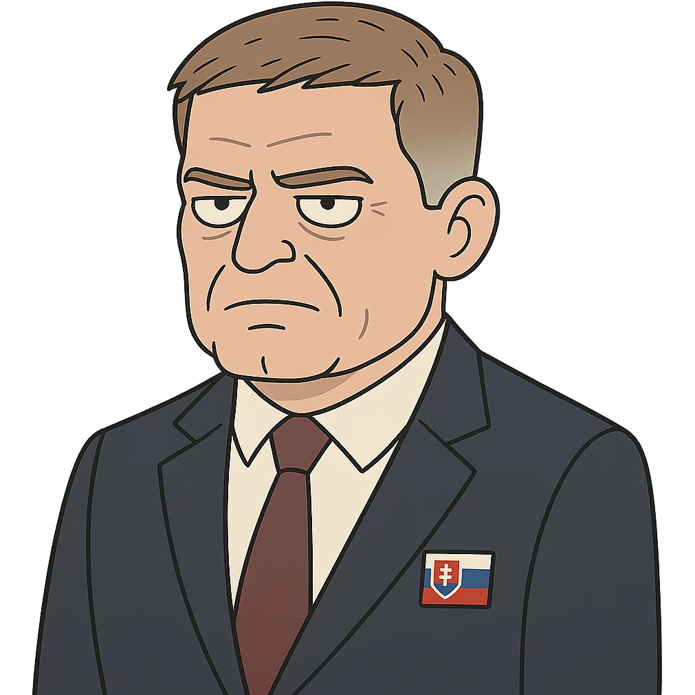 portrait of Robert Fico, Prime Minister of Slovakia in flat toon style emoji