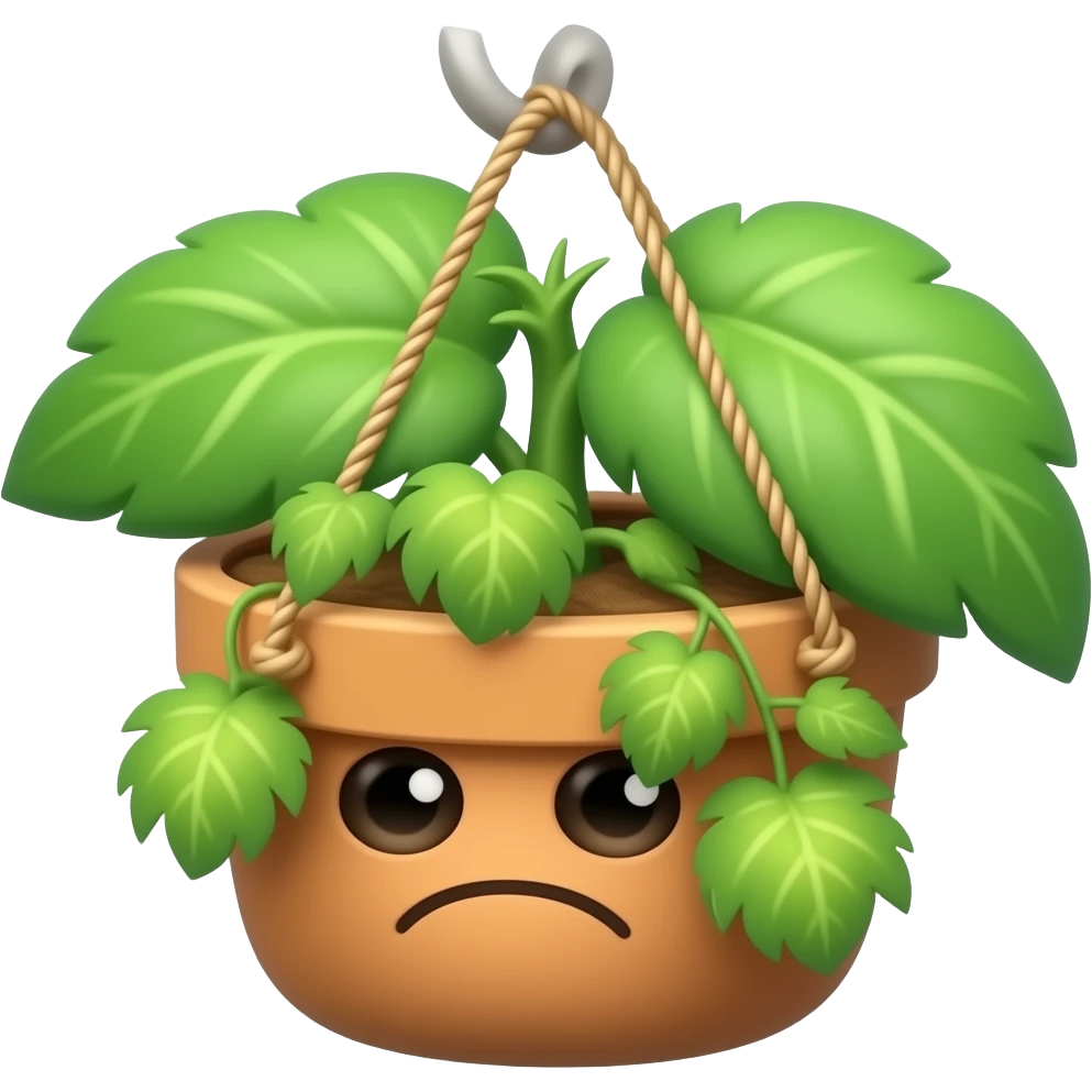 Sad plant hanging emoji