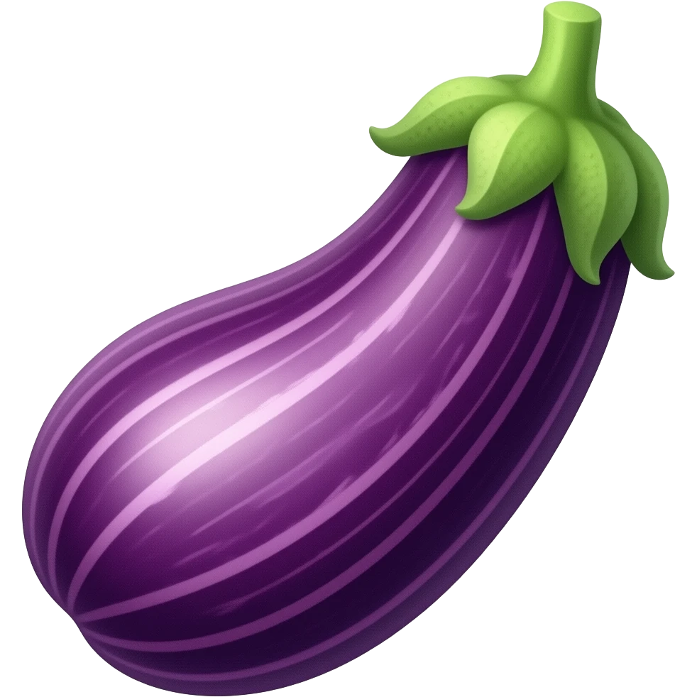Erstelle ein Emoji von einer Aubergine mit Vainen an der haut der Aubergine emoji