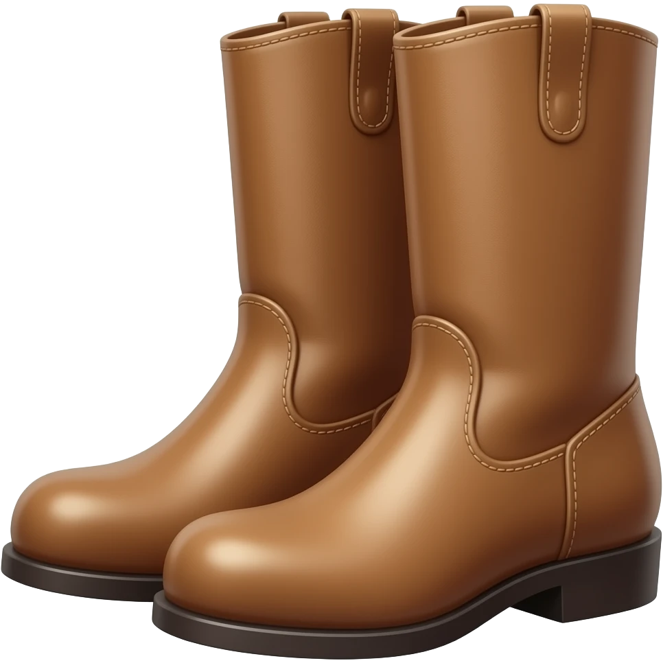 cartoon emoji of boots hand-drawn 2D style, thick black outline, flat muted colors, minimal, clean background, sticker style, no realism, no 3D emoji