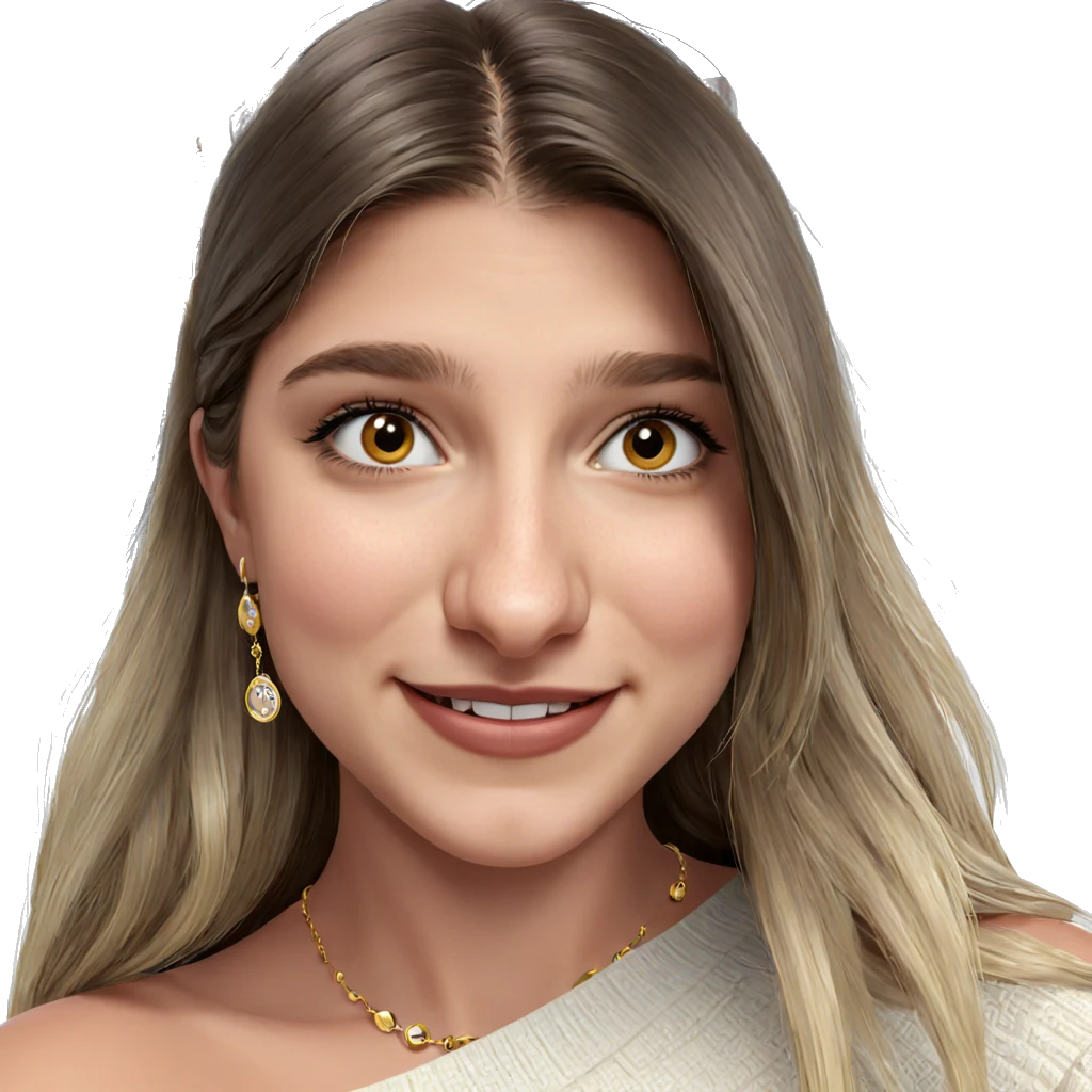 smiling girl with jewelry emoji