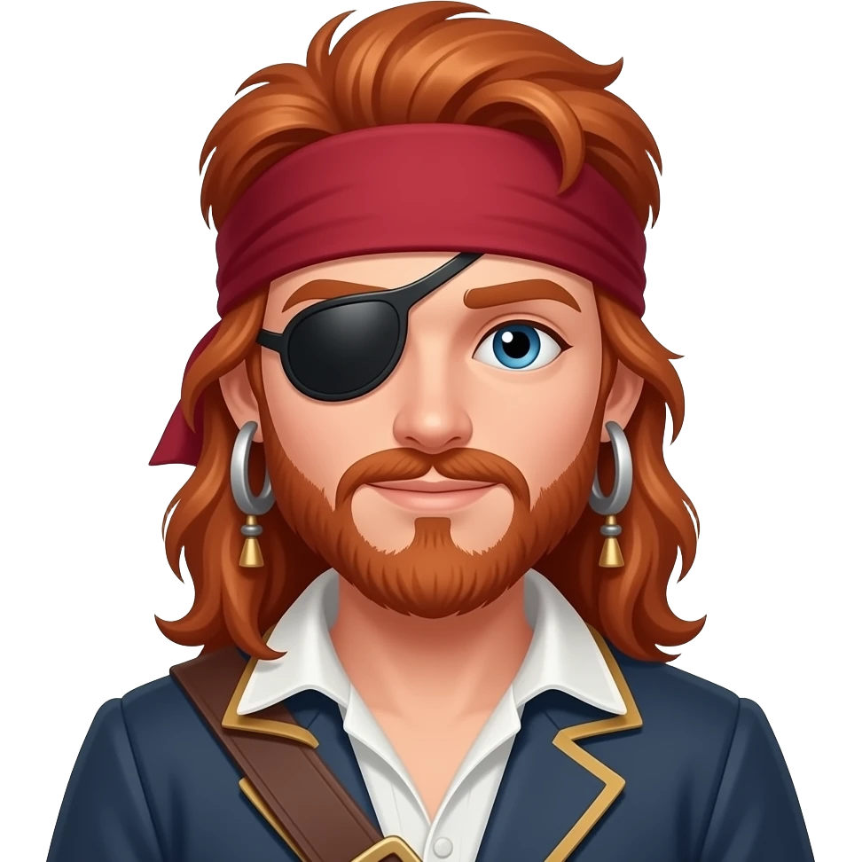 Redheaded male pirate emoji