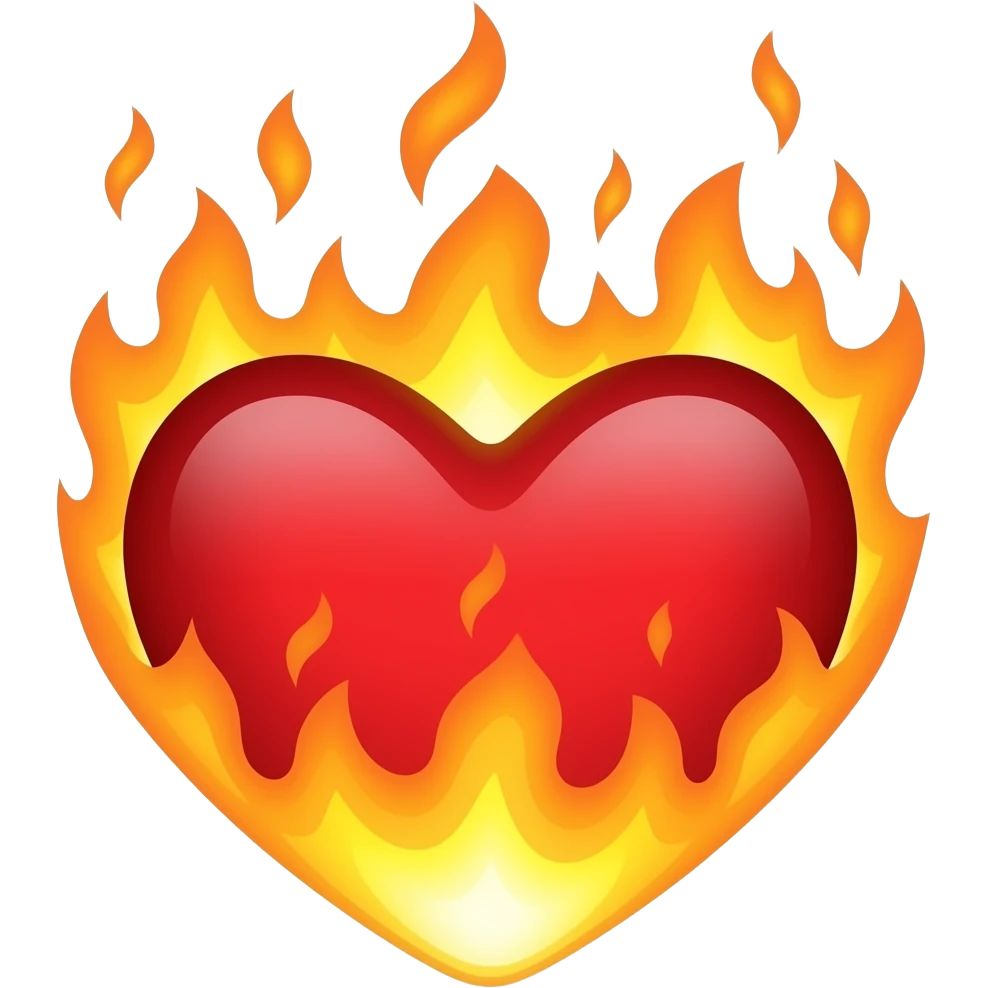 Red heart with flames emoji