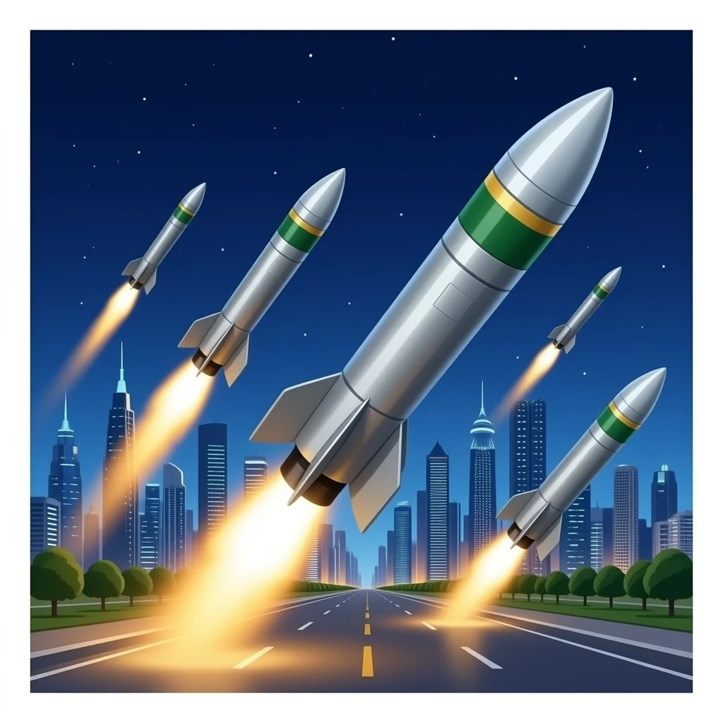 missiles Coming and falling in kuwait city emoji