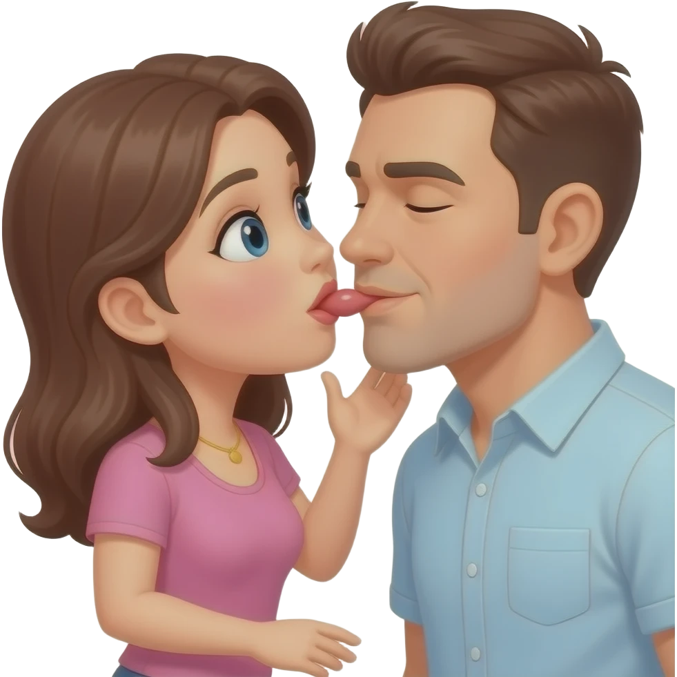 Mulher fazendo boquete no penis de um  homem emoji