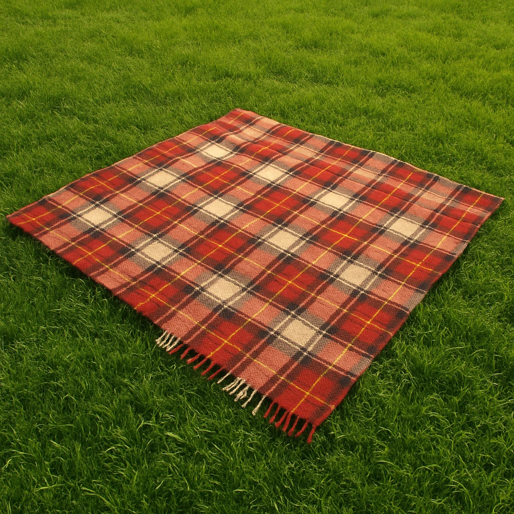Green grass with a plaid blanket on it emoji