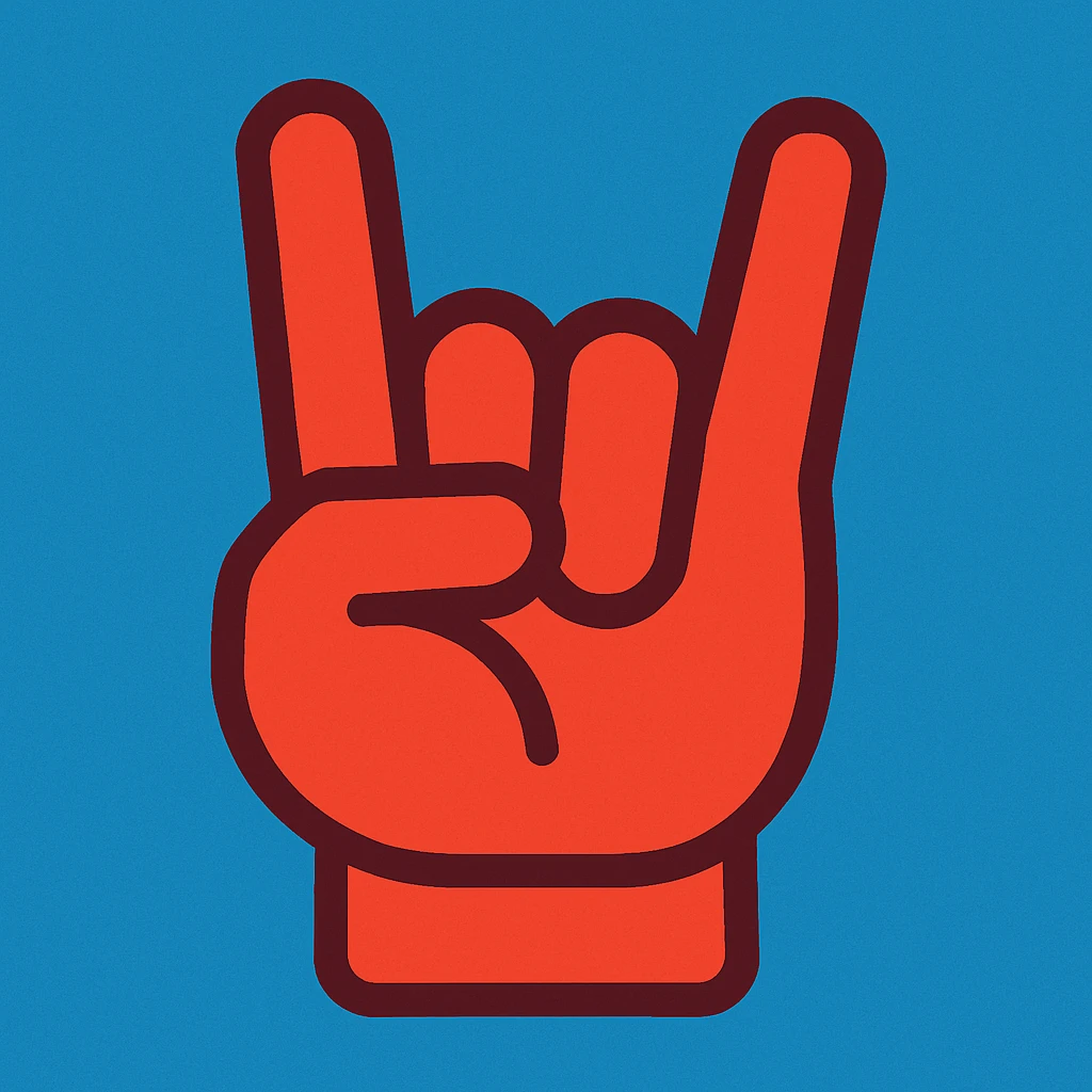 red rock n roll hand gesture emoji emoji