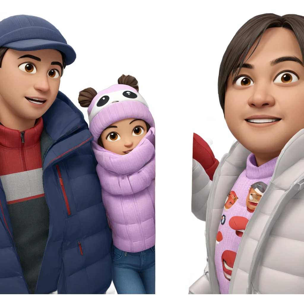 boy and girl in winter emoji