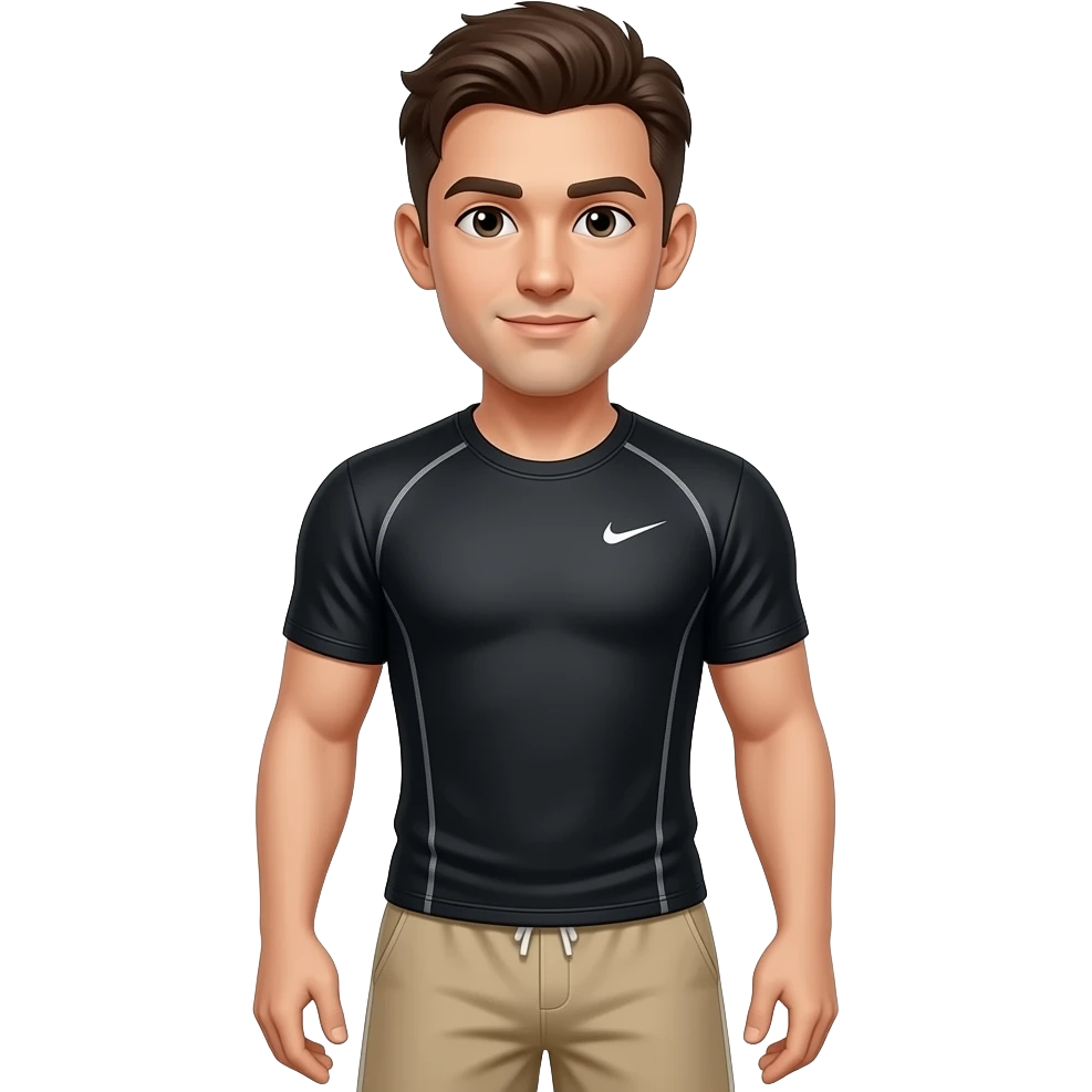 black gym shirt and shorts beige emoji