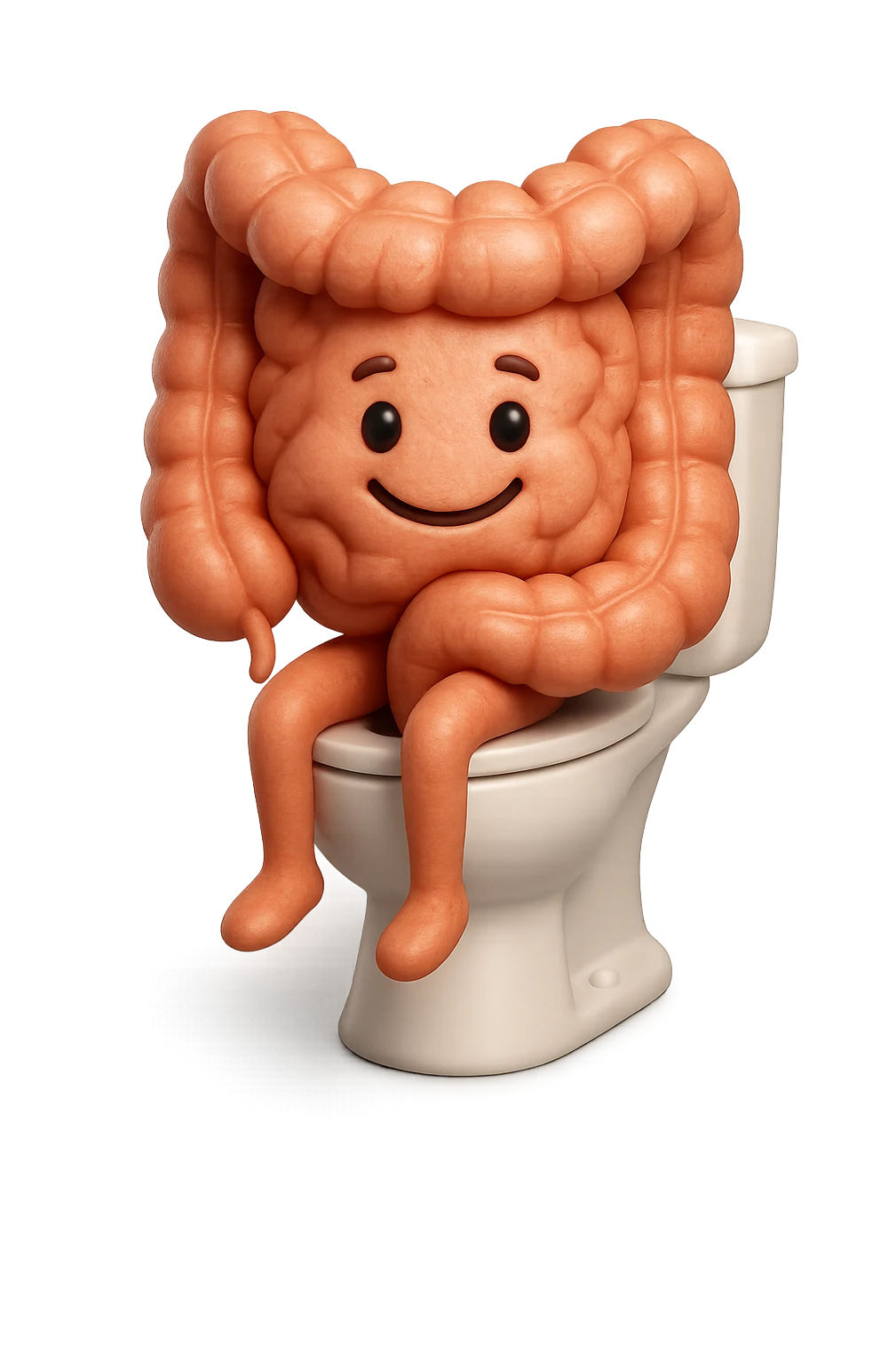 EMOJI STILE IPHONE 3D DI intestino felice seduto sul wc  FALLO MOLTO REALISTICO IN 3D emoji