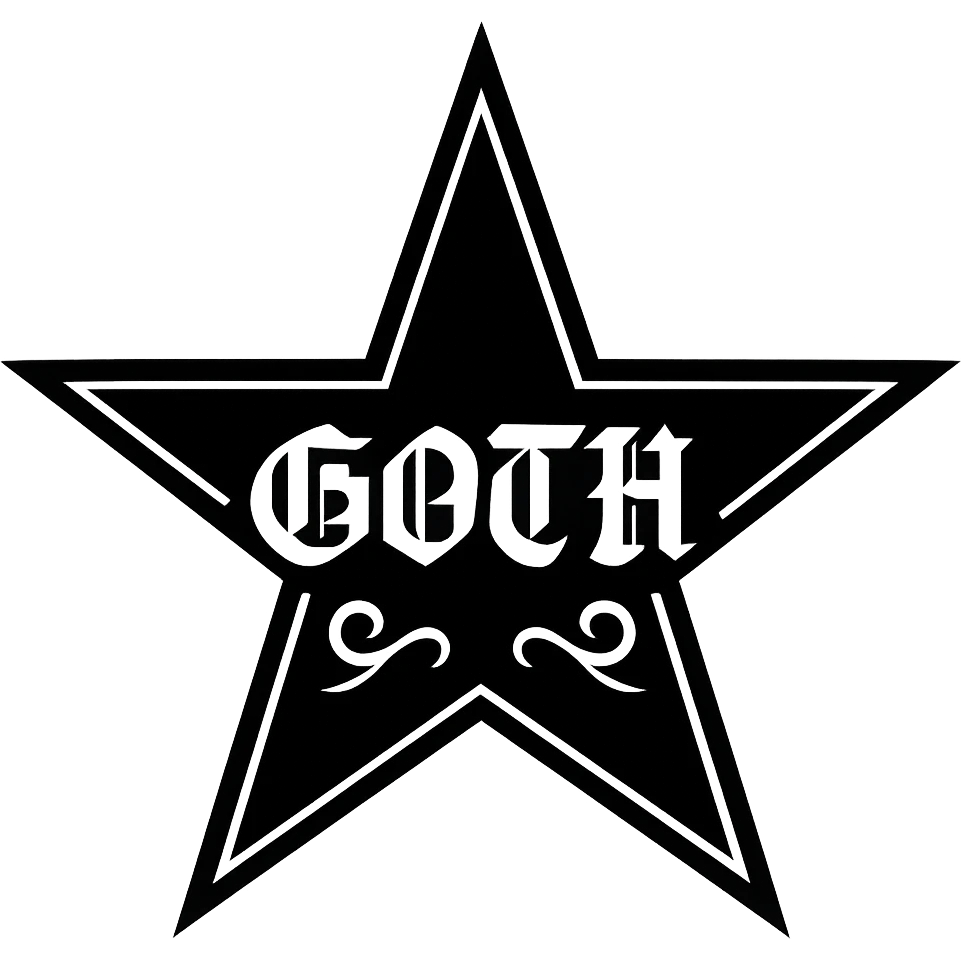 goth black white star  , remove background  emoji