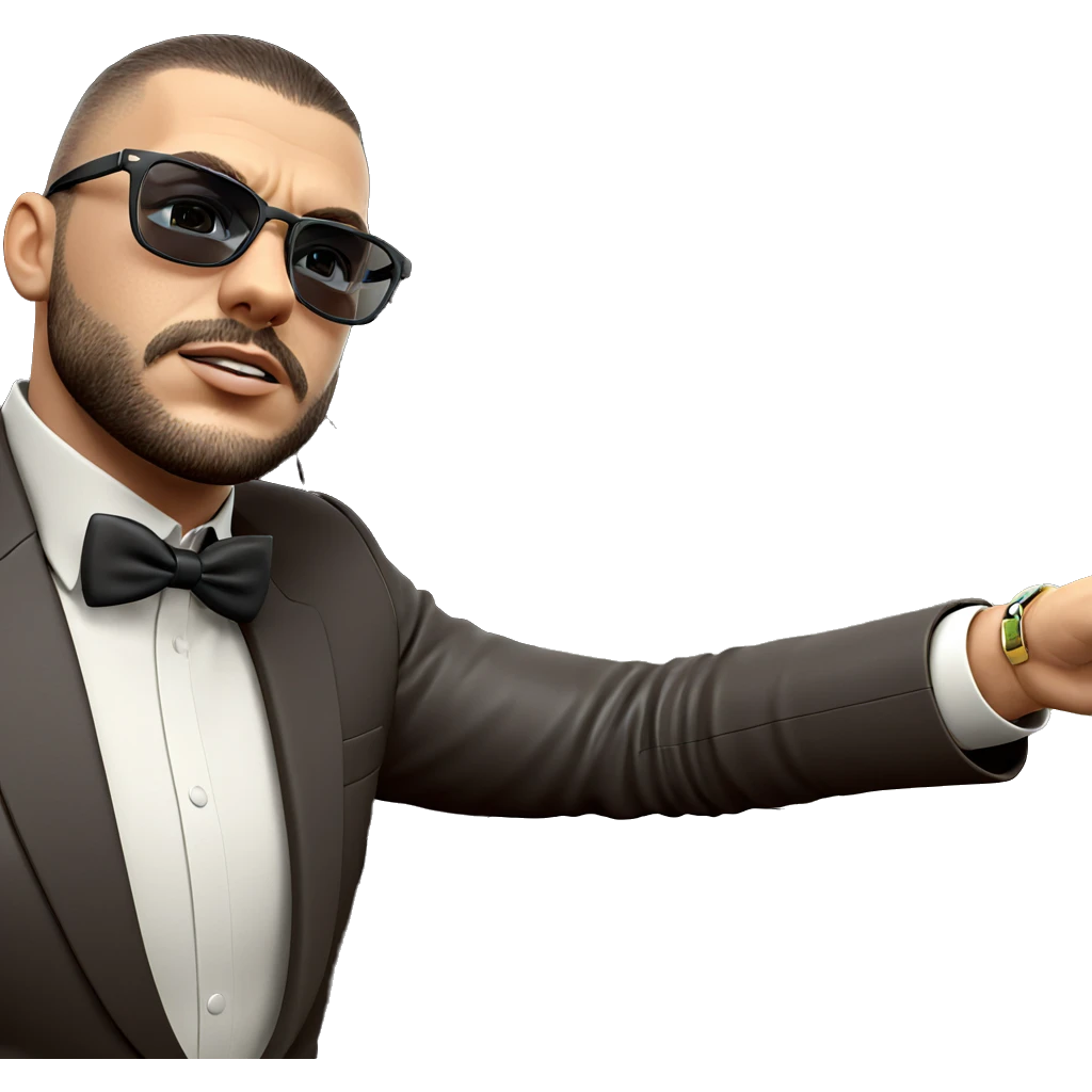 stylish man in car interior emoji