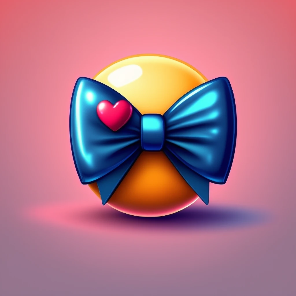 bow emoji, cute and shiny, with a heart accent emoji