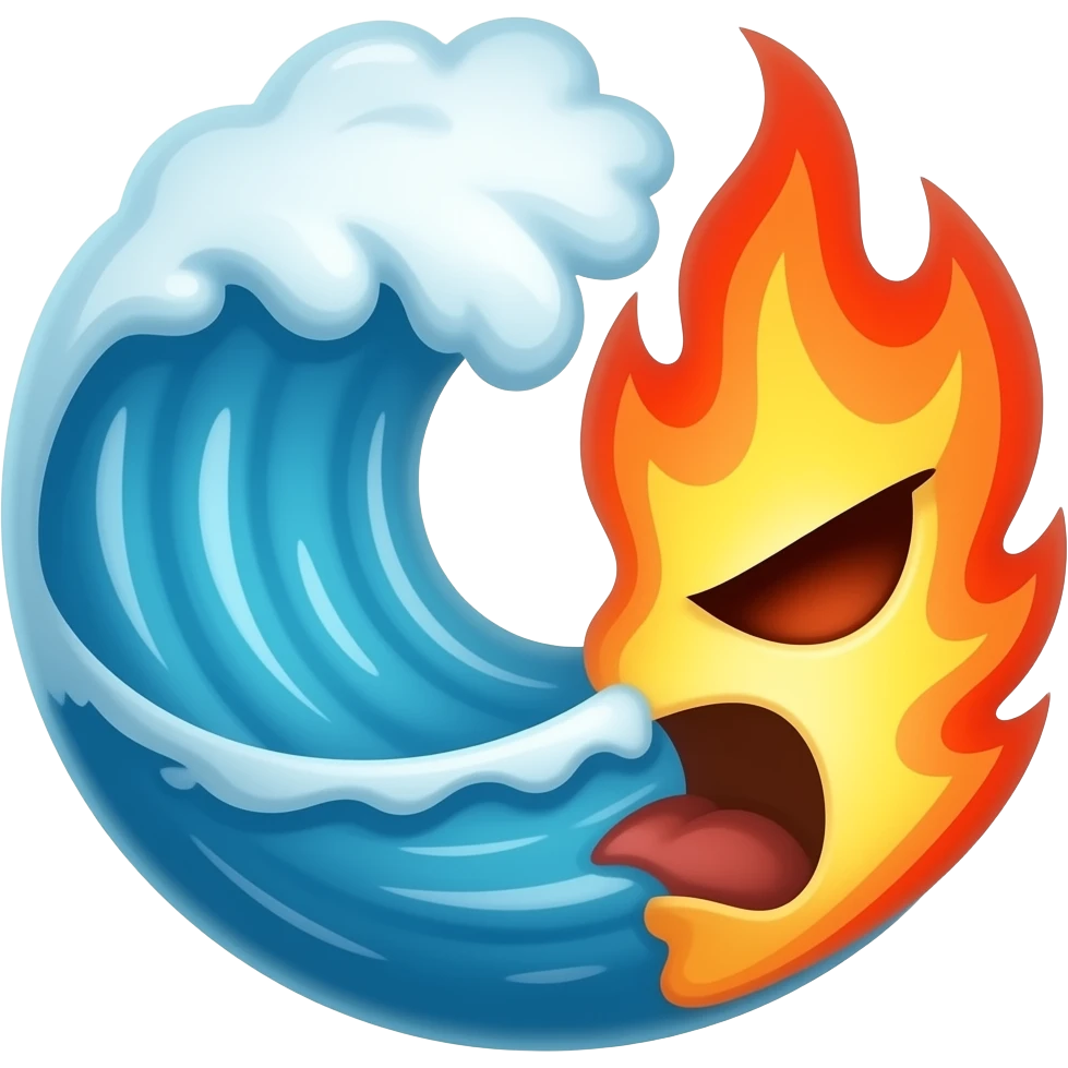 wave of magic crashing into and a wave of rage to copy/paste emoji