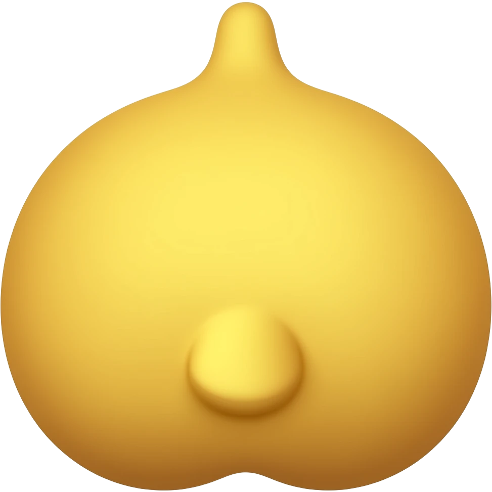 Yellow classic emoji showing booty hole emoji
