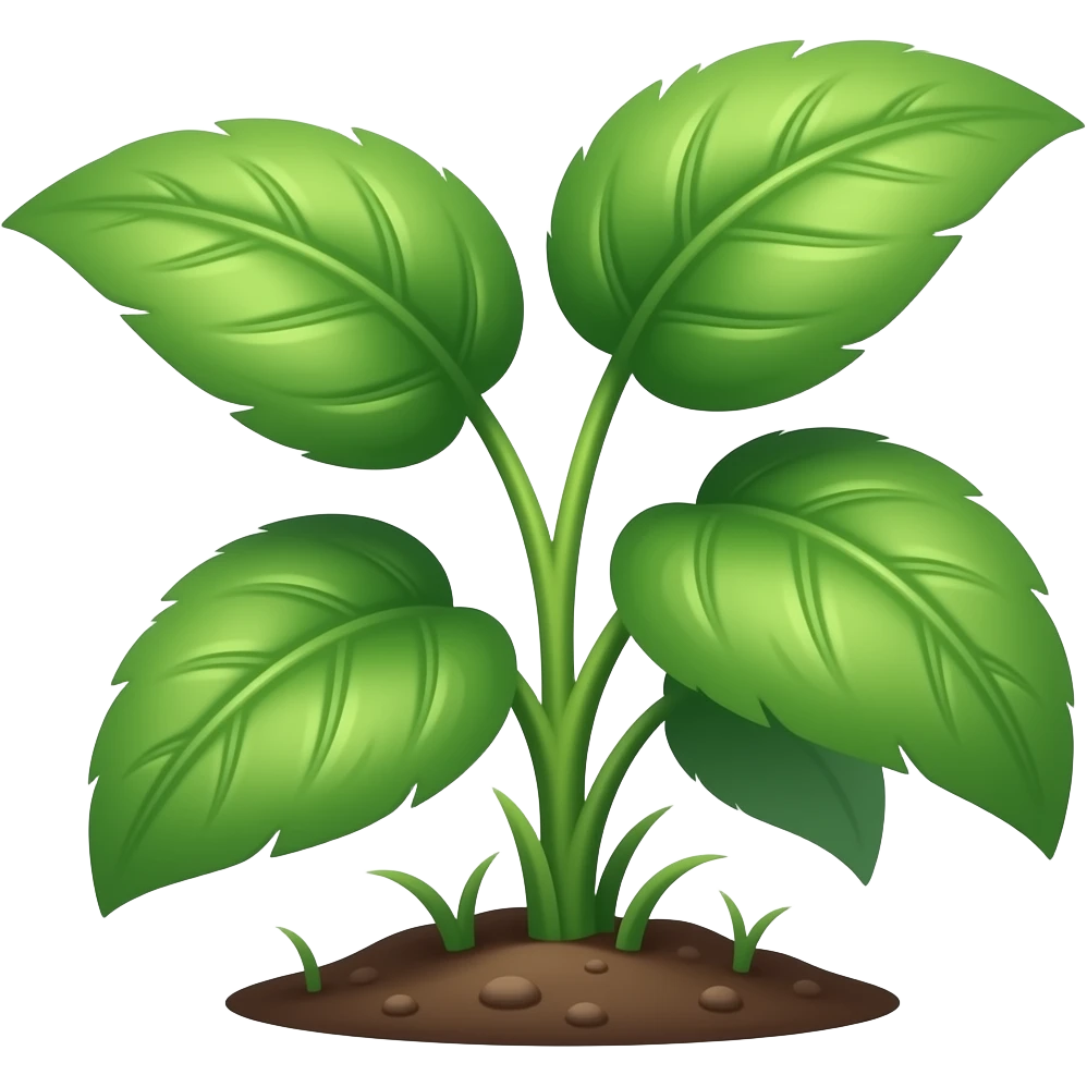 green plant from the ground with leafs emoji