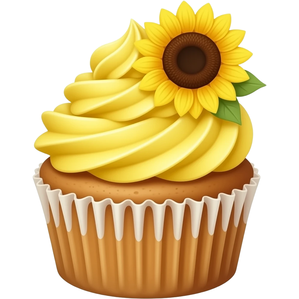 sunflower cupcake emoji