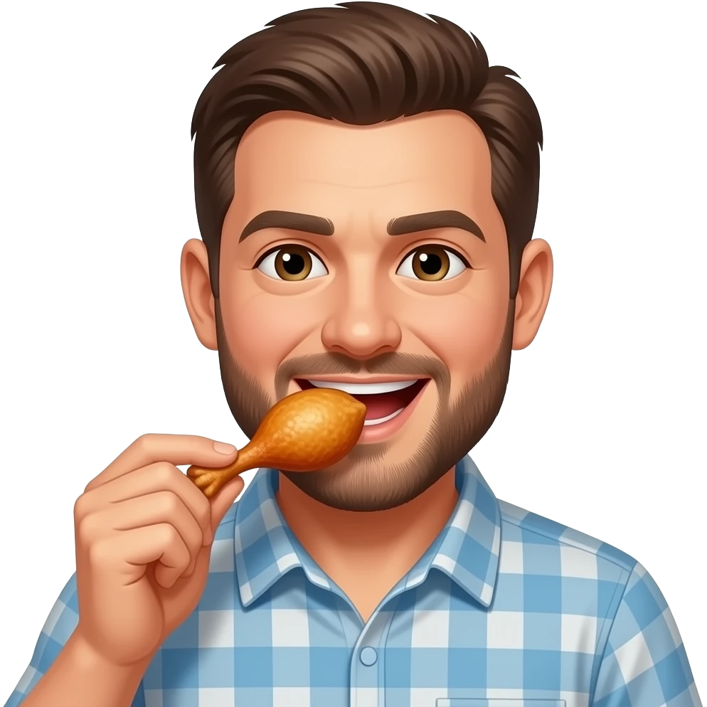 Hombre comiendo pollo team come pollo emoji