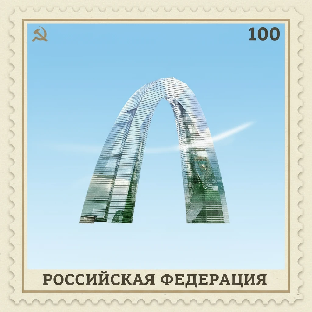 Оставь только одну эту Арку, стилизуй изображение под марку как на втором фото emoji