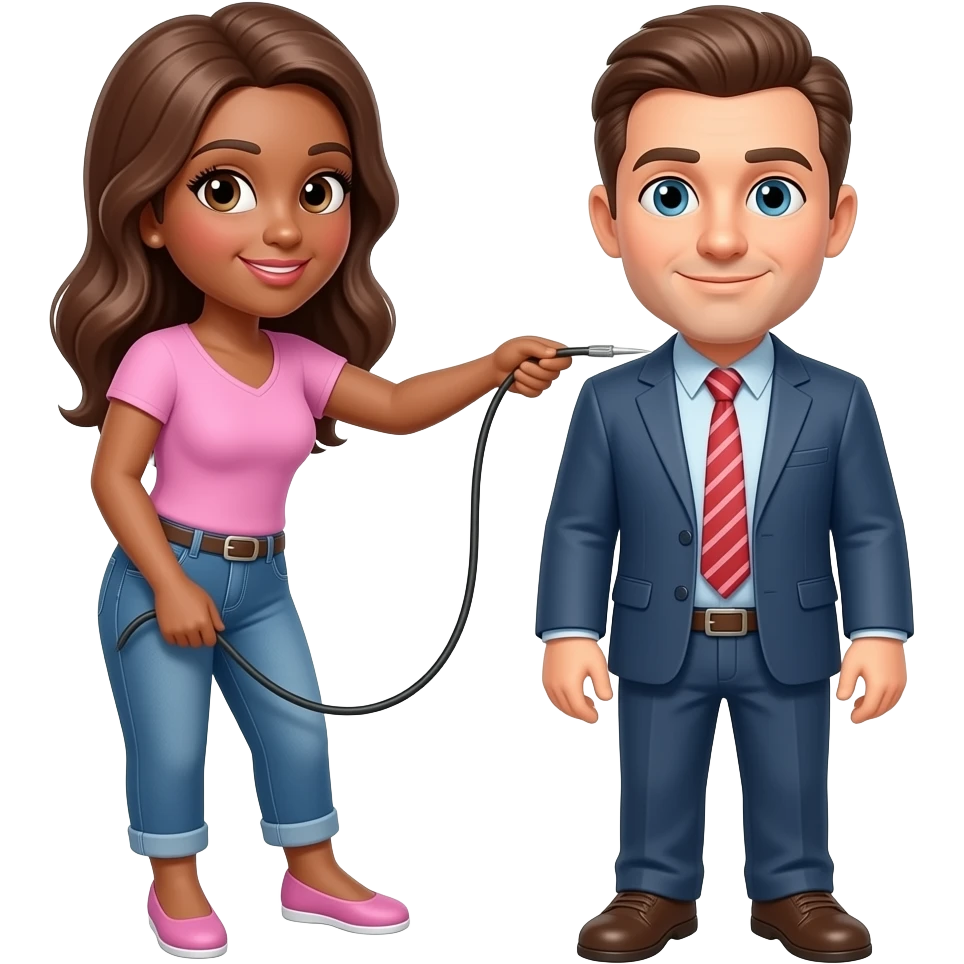 Woman pegging a man emoji