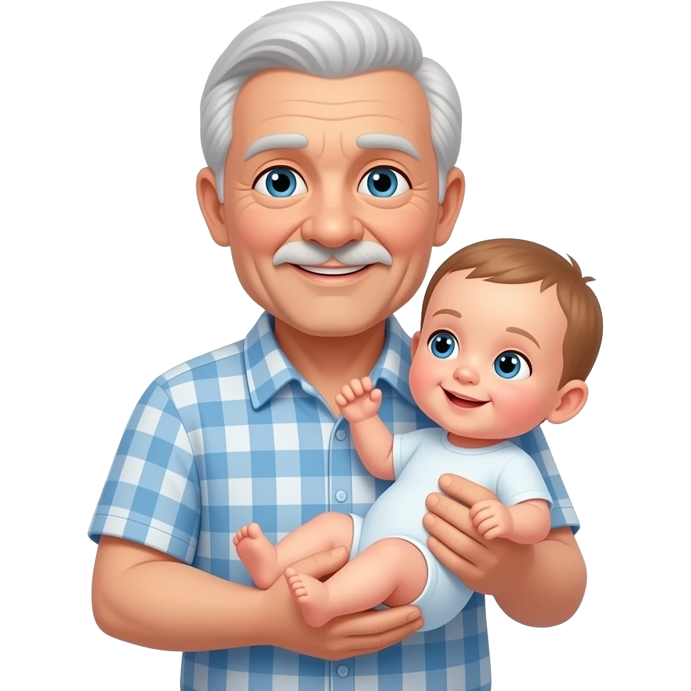 old man holding a baby in his arms emoji