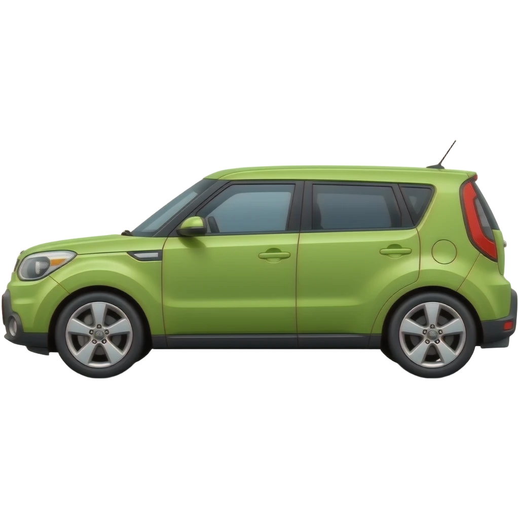 Lime green Kia soul side angle emoji